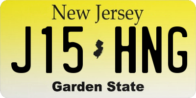NJ license plate J15HNG