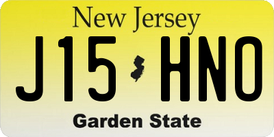 NJ license plate J15HNO