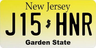 NJ license plate J15HNR
