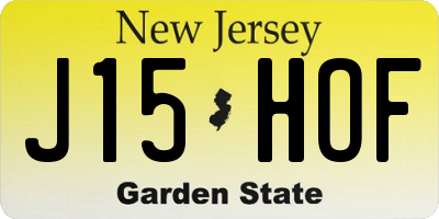 NJ license plate J15HOF