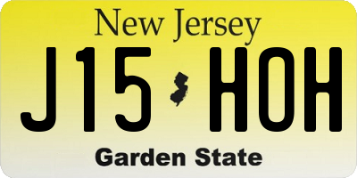NJ license plate J15HOH