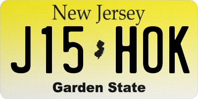 NJ license plate J15HOK