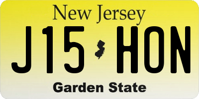 NJ license plate J15HON