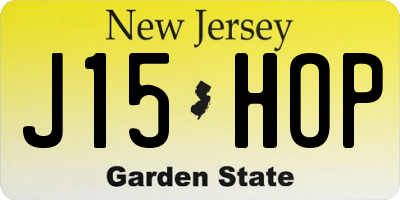 NJ license plate J15HOP