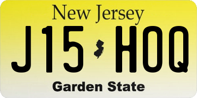 NJ license plate J15HOQ