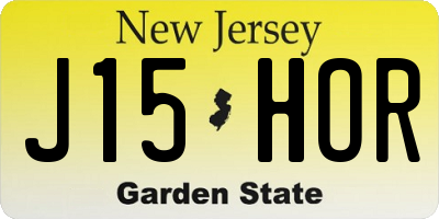 NJ license plate J15HOR
