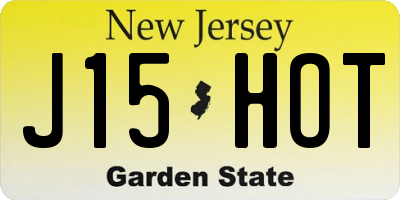 NJ license plate J15HOT
