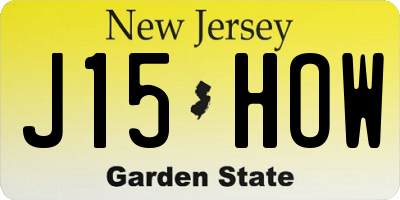 NJ license plate J15HOW