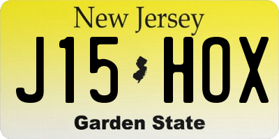 NJ license plate J15HOX