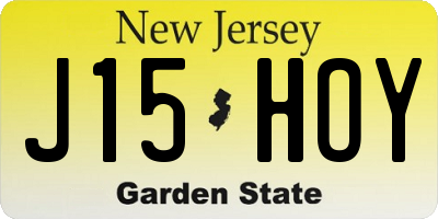 NJ license plate J15HOY
