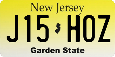 NJ license plate J15HOZ