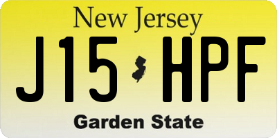 NJ license plate J15HPF