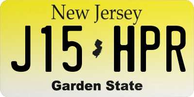 NJ license plate J15HPR