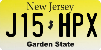 NJ license plate J15HPX