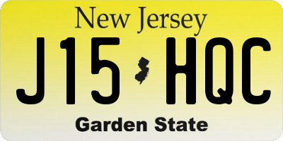 NJ license plate J15HQC