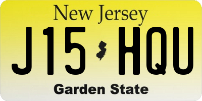 NJ license plate J15HQU