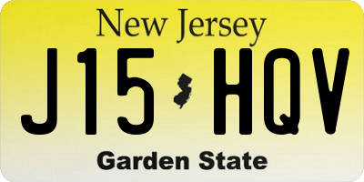 NJ license plate J15HQV