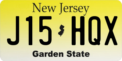 NJ license plate J15HQX