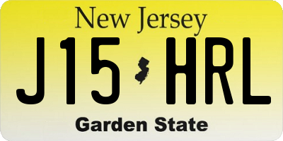 NJ license plate J15HRL