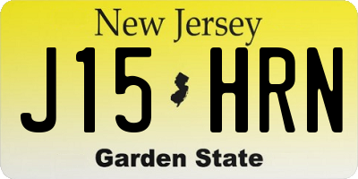 NJ license plate J15HRN