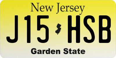 NJ license plate J15HSB