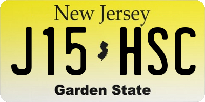 NJ license plate J15HSC