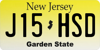 NJ license plate J15HSD
