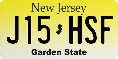 NJ license plate J15HSF