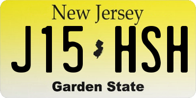 NJ license plate J15HSH