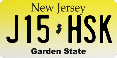 NJ license plate J15HSK