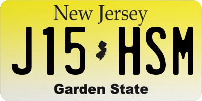 NJ license plate J15HSM