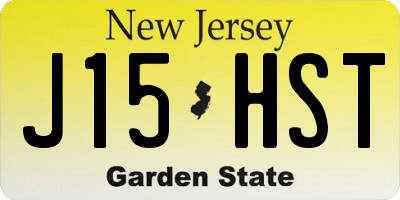 NJ license plate J15HST