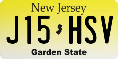 NJ license plate J15HSV