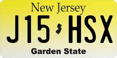NJ license plate J15HSX