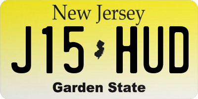 NJ license plate J15HUD