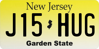 NJ license plate J15HUG