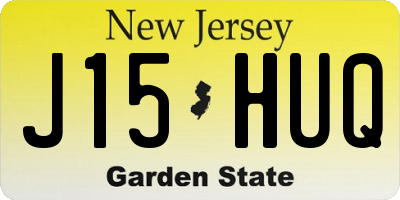NJ license plate J15HUQ
