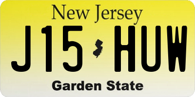 NJ license plate J15HUW