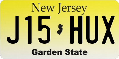 NJ license plate J15HUX