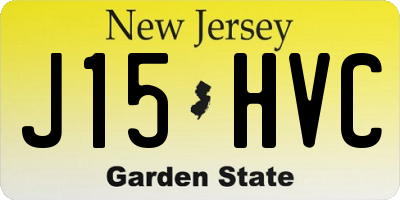 NJ license plate J15HVC