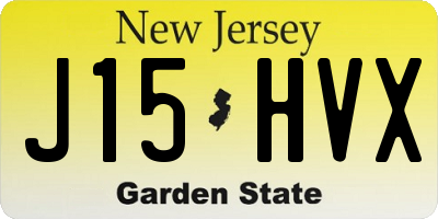 NJ license plate J15HVX
