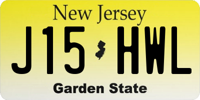 NJ license plate J15HWL