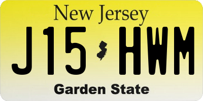NJ license plate J15HWM