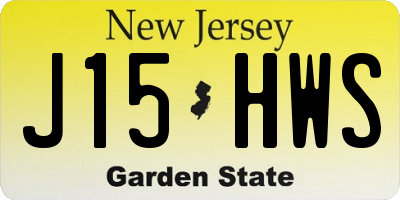 NJ license plate J15HWS