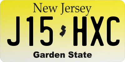 NJ license plate J15HXC