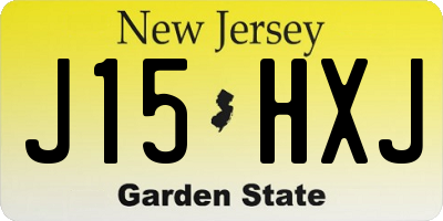 NJ license plate J15HXJ