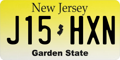 NJ license plate J15HXN