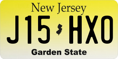 NJ license plate J15HXO