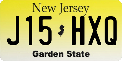 NJ license plate J15HXQ