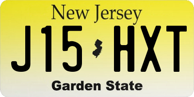 NJ license plate J15HXT